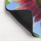 ヒマワリ(赤ユニークい葉) マウスパッド (コーナー)