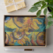 ヒマワリ、黒猫インブルーターコイズ 薄葉紙 (ギフト)