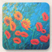 ヒマワリ- 6のセットが付いているコースター コースター (正面)