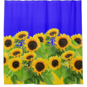 ヒマワリ – Freedom Ukraine平和ウクライナ国旗 シャワーカーテン (正面)