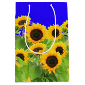 ヒマワリ – Freedom Ukraine平和ウクライナ国旗 ミディアムペーパーバッグ (正面)