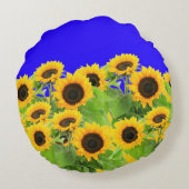ヒマワリ – Freedom Ukraine平和ウクライナ国旗 ラウンドクッション (裏面)