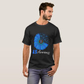 ヒマワリAls認識度リボンサポーター戦士F Tシャツ (正面フル)