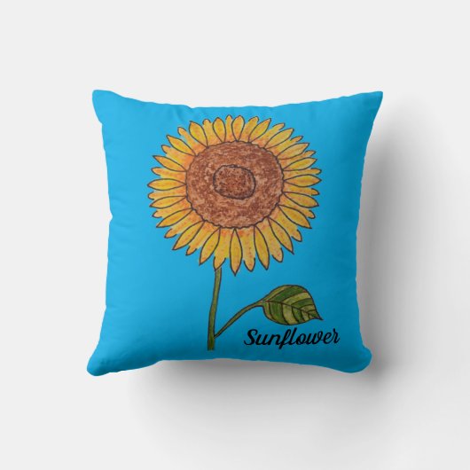 ヒマワリAzure Blue クッション (裏面)