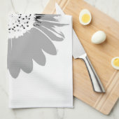 ヒマワリBWの台所タオル キッチンタオル (四つ折り)