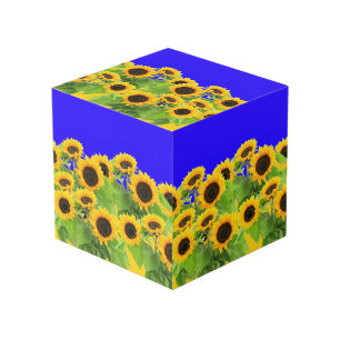 ヒマワリCubeウクライナ国旗の色 フォトキューブ