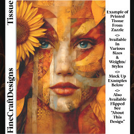 ヒマワリDS8Lデコページ付き女性のポートレート 薄葉紙