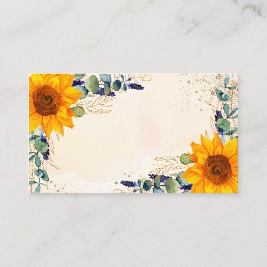 ヒマワリeuapyptus赤ちゃんシャワーブックリクエスト エンクロージャーカード (裏面)