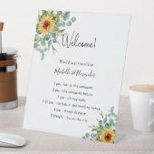 ヒマワリeucalyptusウェディングプログラム詳細 台座サイン (インサイチュ)