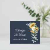 ヒマワリeucalyptusフローラ日付の変更 ポストカード (スタンド正面)