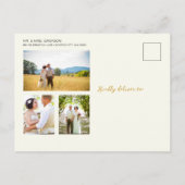 ヒマワリEucalyptus 4枚結婚写真どうもありがとう ポストカード (裏面)