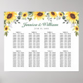 ヒマワリeucalyptus 8テーブルシーティングチャート ポスター (正面)