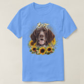ヒマワリGerman Shorthaired Pointer Dog Mothers D Tシャツ (デザイン正面)