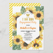 ヒマワリIドーBBQ婚約パーティ招待状 招待状 (正面/裏面)