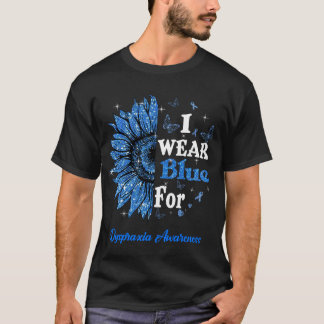 ヒマワリI衣服ブルー用ディスプレーシア認識度 Tシャツ