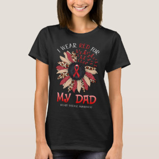 ヒマワリI衣服赤リボンパパハート病 Tシャツ