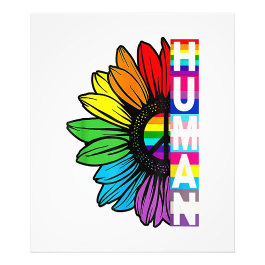 ヒマワリLGBT国旗ゲイプライド 誇りを持った フォトプリント            (正面)