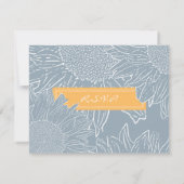 ヒマワリRSVPカード: オレンジ 出欠カード (裏面)