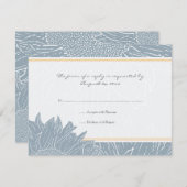 ヒマワリRSVPカード: オレンジ 出欠カード (正面/裏面)