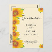 ヒマワリSave the Date 結婚フローラ ポストカード (正面/裏面)