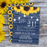 ヒマワリString Lightsブルー21st誕生日パーティー 招待状<br><div class="desc">サンフラワーブルー21th birthdayパーティー'hello 21!'あなたの誕生日パーティーの情報のすべてと一緒に行うことができるメイスンジャーのライトと美しいプリントと美しいプリントとメイスンジャーのライトとあなたの誕生日パーティーの情報すべてと一緒にカスタマイズすカスタマイズ。</div>