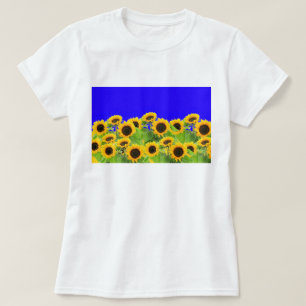 ヒマワリTシャツウクライナ国旗の色 – サポート Tシャツ