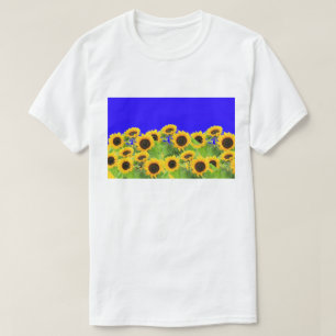 ヒマワリTシャツUkrainian国旗の色 – サポート Tシャツ