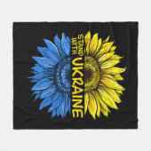 ヒマワリUkraine I Stand With Ukraine Love Ukra フリースブランケット (正面(横))