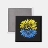 ヒマワリUkraine I Stand With Ukraine Love Ukra マグネット (正面/裏面)