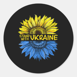 ヒマワリUkraine I Stand With Ukraine Love Ukra ラウンドシール