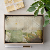 ヒマワリw蜂スクリプトEphemeraヴィンテージ切り離 薄葉紙 (ギフト)