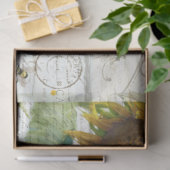 ヒマワリw蜂スクリプトEphemera 素朴 Decompage 薄葉紙 (ギフト)