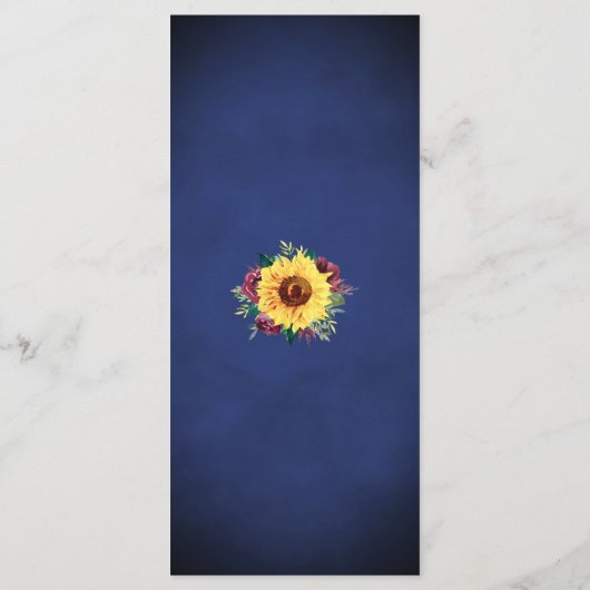 ヒマワールブルゴーニュバラライツネイビー結婚ズのメニュー メニュー (裏面)