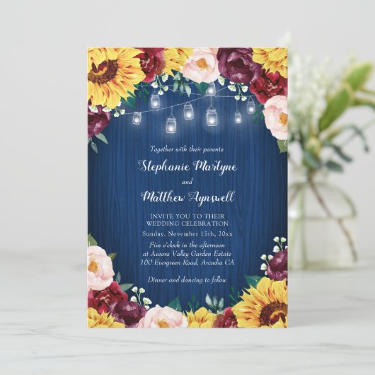 ヒマワールブルゴーニュ海軍ジャースライトフローラ結婚ズ 招待状 (スタンド正面)