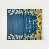 ヒマワールユーカリブライダルシャワー写真背景 タペストリー (正面(横))