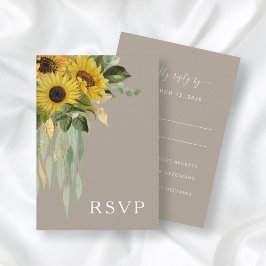 ヒマワールユーカリプトゥスタウペ秋の結婚式 出欠カード