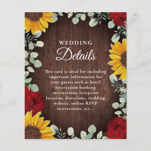 ヒマワールユーカリプトゥスレッドローズウッド結婚ズ詳細 (正面)