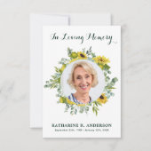 ヒマワールユーカリ記念悔やみや弔慰葬儀 サンキューカード (正面)