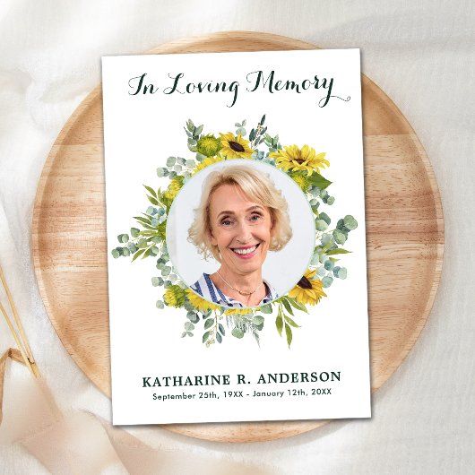 ヒマワールユーカリ記念悔やみや弔慰葬儀 サンキューカード