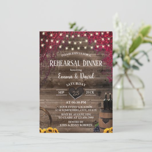 ヒマワ素朴イン樽リハーサルディナー 招待状 (スタンド正面)