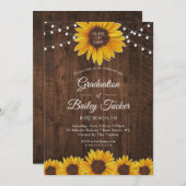 ヒマワ素朴リが木材卒業パーティーをライト 招待状 (正面/裏面)