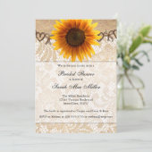 ヒマワ素朴リーツワインブライダルシャワー招待 招待状 (スタンド正面)