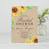 ヒマワ素朴リーブライダルシャワー招待 招待状 (スタンド正面)