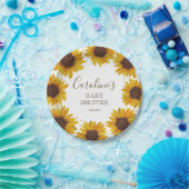 ヒマワ素朴リーベイビーシャワーボーホ水彩 ペーパープレート (パーティー)