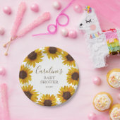ヒマワ素朴リーベイビーシャワーボーホ水彩 ペーパープレート (パーティー)