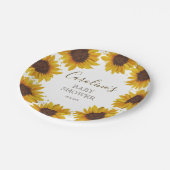 ヒマワ素朴リーベイビーシャワーボーホ水彩 ペーパープレート (アングル)