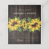 ヒマワ素朴リー·ウッド·ストリング·ラ結婚イトズ プレイスカード (外部開封)