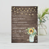 ヒマワ素朴リ弦のライトウエディング招待© 招待状 (スタンド正面)