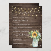 ヒマワ素朴リ弦のライトウエディング招待© 招待状 (正面/裏面)