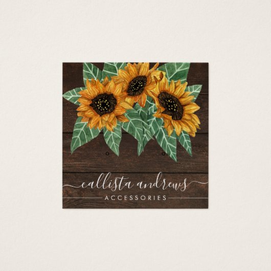 ヒマワ素朴リ材水彩イヤリングディスプレイ (正面)